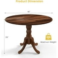 thumbnail image 3 of Round Dining Table for 4, 40 Inch Farmhouse Round Kitchen Table with Heavy-Duty Rubber Wood Frame & Curved Trestle Legs, Mid-Century Rustic Pedestal Table for Home, Dining Room & Living Room, 3 of 18