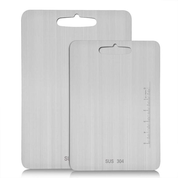 Tabla de cortar Atmama de acero inoxidable 304 para cocina (2 piezas)