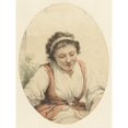 thumbnail image 3 of Jacob van Strij 19x24 Black Modern Framed Museum Art Print Titled - Woman with Red Vest and White Ribbon in the Hair (1766 - 1815), 3 of 5