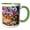 Green/White, variant on 3drose, Christmas Snow Globes, Finland, 11oz Two-tone Yellow Mug