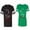 Men Black / Women Green, variant on Her Beauty His Beast Unisex Couple Matching Cotton Jersey style T-Shirt Contrasting stripes on sleeves (Men Black / Women Black) (Men S / Women S)