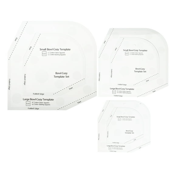 GOOHOCHY 3pcs Bowl Cozy Pattern Templates Mat Patchwork Acrylic Rulers DIY Tools