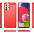 thumbnail image 2 of for Samsung Galaxy A23 5G case,Galaxy A23 case with HD Screen Protector,Fashion Shock-Absorption Flexible TPU Bumper Soft Rubber Protective Case Cove for Samsung Galaxy A23 (Red Brushed TPU), 2 of 16
