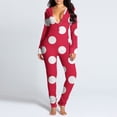 thumbnail image 4 of Shldybc Women's Sexy Butt Button Back Flap Jumpsuit V Neck Long Sleeve Romper Bodycon Pajamas Onesies, Adults Fashion Print Sexy Jumpsuit - Fall/Winter Clearance, 4 of 7