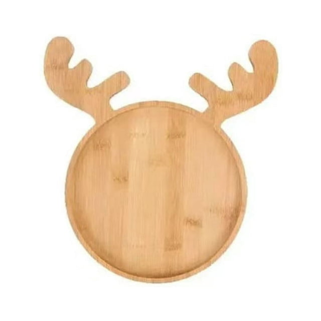 Christmas Tree Wooden Tray Cartoon Hat Elk Shape Rustic Farmhouse Decor Multi-functional Snack Jewelry Fruit Serving Plate Storage Holder