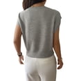 thumbnail image 4 of Women'S Summer Off Shoulder Floral Sweaters Cap Sleeve Loose Knit Cute Pullover Tops Gray S, 4 of 8