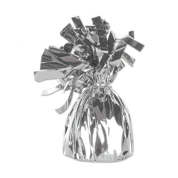 Beistle Club Pack of 12 Metallic Silver Party Balloon Weight Decorative Birthday Centerpieces 6 oz.