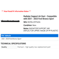 thumbnail image 2 of Radiator Support Air Duct - Compatible with 2021 - 2023 Ford Bronco Sport 2022, 2 of 2
