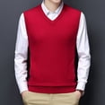 thumbnail image 2 of Chaleco exterior de punto de color sólido para otoño e invierno para hombre, suéter de punto informal de moda para hombre, 2 of 6