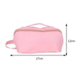 thumbnail image 4 of Bolso De Cosméticos Bolso de cosméticos de nailon para mujer, bolsas de maquillaje de color sólido, portátil para acampar (rosa), 4 of 8