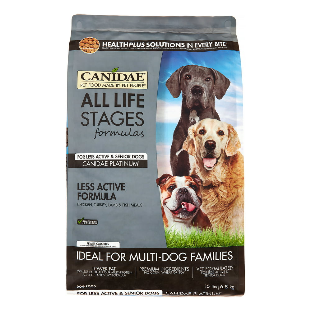 Canidae Platinum All Life Stages MultiProtein Less Active & Senior Dry Dog Food, 15 lb