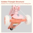 thumbnail image 4 of 3 Wheel Scooter For Kids, 2-In-1 Folding Toddler Scooter ,Scooter With Adjustable Handlebar And Folding Seat, Ride On Toys With Music Led Lights Rear Brake For Boys Girls Ages 3-5 ,Kids Gift（Pink), 4 of 9