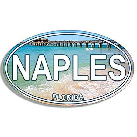 OVAL Naples Sticker Decal (florida fl gulf beach) 3 x 5