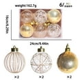 thumbnail image 2 of AuroraX Art Deco Christmas Decoration Set 6 Pcs Gold Hanging Plastic Ball Ornaments 3.1" Decorative Glitter Mesh Hand-Painted for Birthday,Christma Tree Decor, 2 of 4