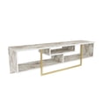 thumbnail image 5 of Asal 59" Modern Metal Frame Wood TV Stand for 65 inch TV Marble White Gold, 5 of 5