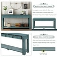 thumbnail image 4 of 63” Console Table, Sofa Table with 4 Storage Drawers & Bottom Shelf, Rectangular Accent Table for Entryway Hallway Hall Living Room, Dark Blue, 4 of 7