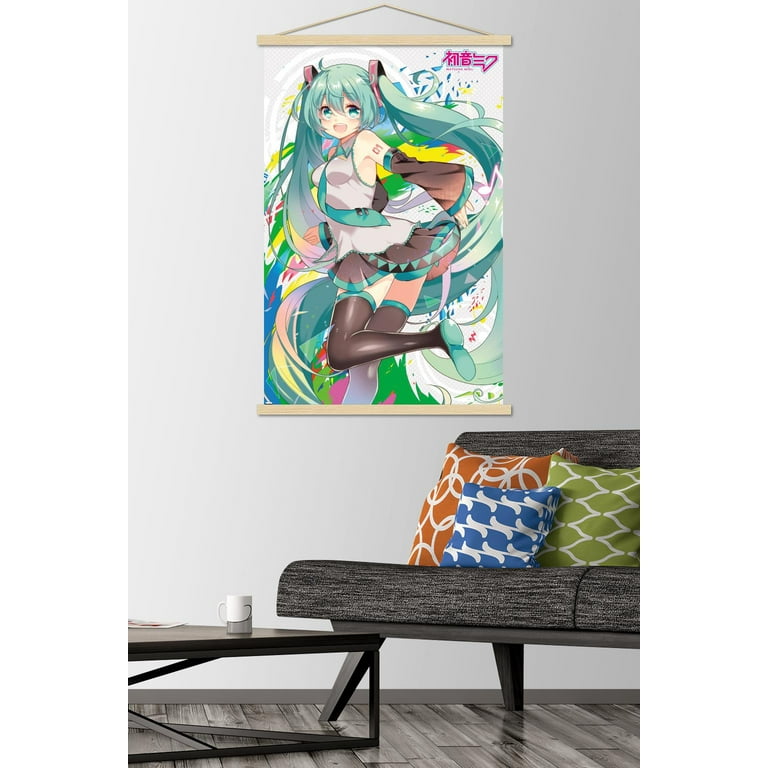 Hatsune Miku - Color Splash Wall Poster with Wooden Magnetic Frame