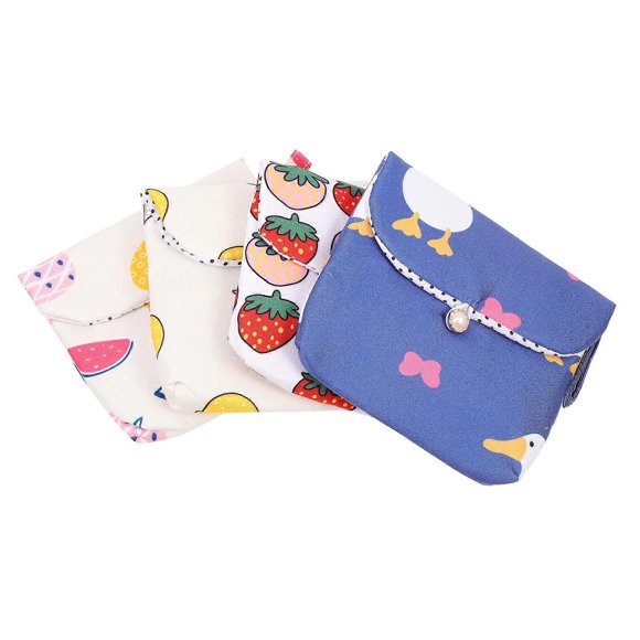 Privacy Protection Sanitary Napkin Storage Bag For Women In Assorted Color Designed For Travel Use 4Pcs
