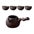 thumbnail image 3 of Tongina Elegant Pottery Teapot and Cups Set for Steeping Hot Water Portable Loose Leaf Tea Pot with Heat-resistant Handle Tea Maker for Outdoor Adventures Black, 3 of 8