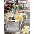 thumbnail image 5 of Outdoor Tablecloths with Umbrella Hole & Zipper, Yellow Ombre Spring Floral Round Tablecloths 60 Inch, Summer Botanical Flowers Waterproof Table Cloth, Patio/Pool/Picnic Table Covers, 5 of 8