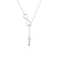 thumbnail image 2 of Delight Jewelry Silvertone Open Heart Key Silver tone Elegant Infinity Lariat Necklace, 2 of 4