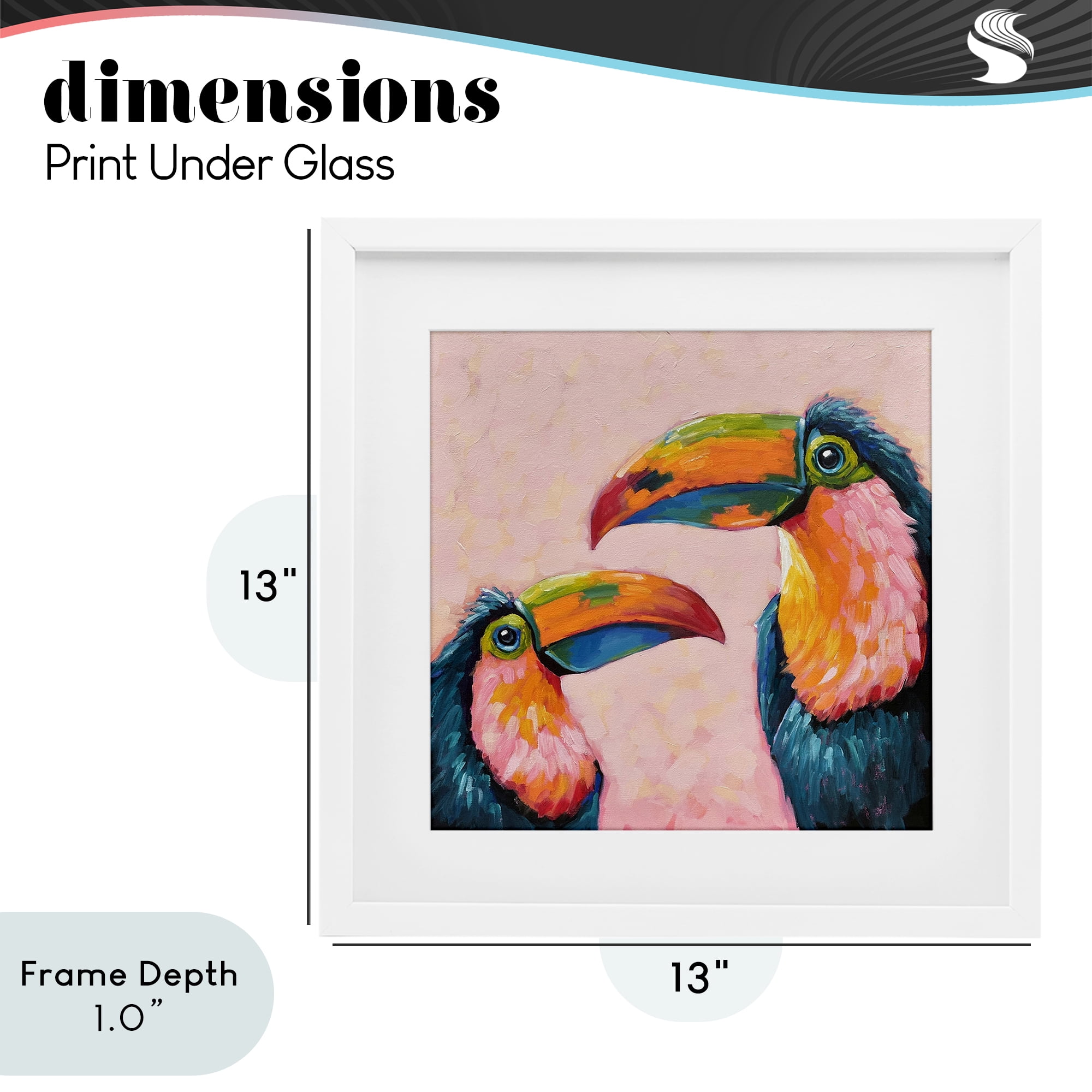 Stupell Industries Tropical Toucan Paradise White Framed Print Under Glass, design by Lucia Stewart