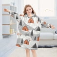 thumbnail image 5 of FORMRS Wearable Blanket Hoodie with Sleeves for Kids Cozy Flannel Sweatshirt, Orange Cartoon Houses, 5 of 7