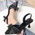 thumbnail image 2 of Xfvqtps Womens Rhinestone Bow Slingback Pump Shoes Pointed Toe Evening Heels for Wedding Party Formal Wear, 2 of 8