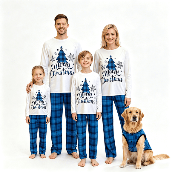 RUINIXCW Family Christmas Pajamas Matching Sets Xmas PJS Holiday Jammies for Whole Family Tree Long Sleeve Tops and Plaid Pants Mommy and Me Christmas Outfits Sleepwear