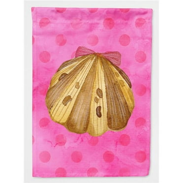 Sea Shell Pink Polkadot Flag Canvas House Size