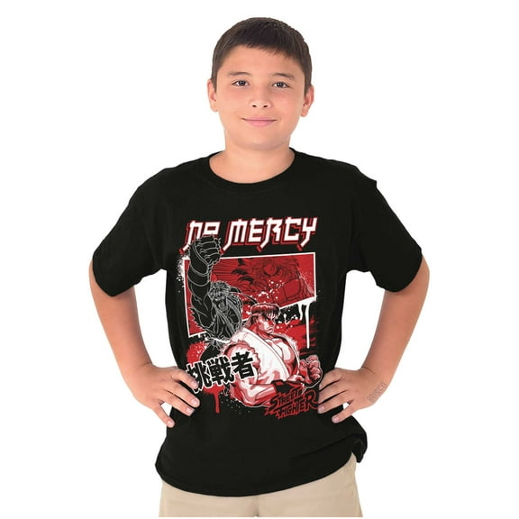 Kanji Street Fighter No Mercy Ryu Boys Kids T Shirt Tees Tops Teen Brisco Brands XS