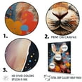 thumbnail image 3 of Designart "Hues In Pop Art Portrayal Of A Rabbit I" Animals Rabbit Canvas Wall Art, 3 of 7