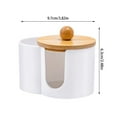 thumbnail image 2 of Wood and Storage Organizer for Makeup Remover Pads and Desktop Dispenser with Lid, 2 of 5