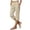 *Khaki, variant on VBVC Women's Cotton Linen Elastic Waist Capri Pants , Button Hem Side Slit Cropped Pants For Women , Ladies' Wide Leg Trousers with Pockets,Khaki,S-2XL