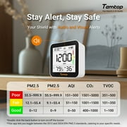 Temtop M10+ Indoor Air Quality Monitor, 6-in-1 CO2, PM2.5, VOC Detection, Smart Temperature & Humidity Sensor, with App Connectivity for Home Air Quality Testing & Analysis