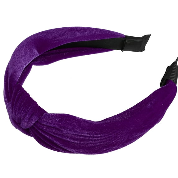 Vocoste Velvet Knotted Headbands Hairband for Women Purple 1.2 Inch Wide 1 Pcs