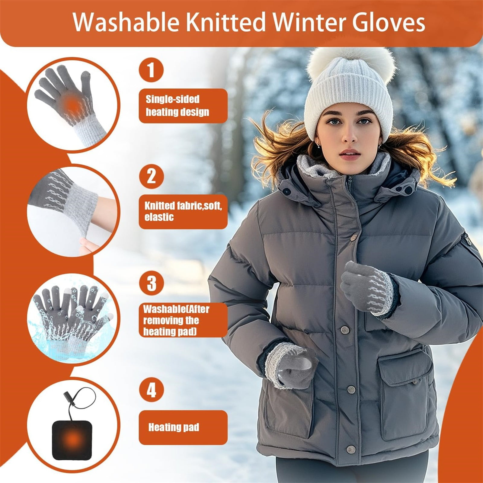 Heated Gloves for Men Women USB Electric Rechargeable - Winter Thermal Waterproof Warm Gloves for Outdoor Ski Snowboard Motorcycle, Cold Weather Gear, Holiday Gift Idea