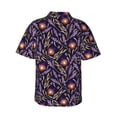 thumbnail image 3 of Balery Lavender Flowers Print Men's Hawaiian Shirts Short Sleeve Beach Shirt Relaxed Fit Vacation Button Down Shirts-X-Large, 3 of 9