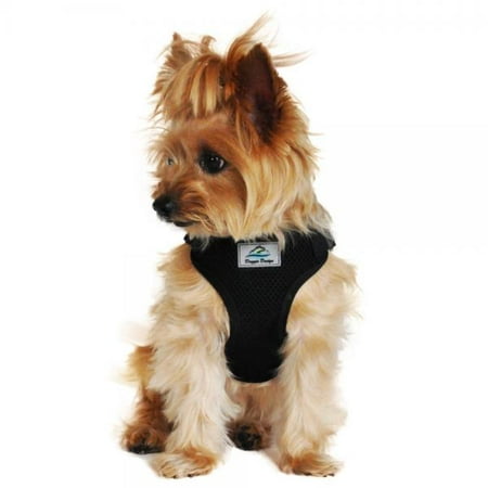 Doggie Design Wrap and Snap Choke Free Dog Harness - Black (XS)