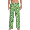 thumbnail image 2 of Lsque Cartoon Panda And Leaf 1 Print Men's Pajama Pants, Lounge Pant - Comfortable Home Wear,Elastic Waistband, Stylish Design-Small, 2 of 9