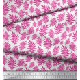 thumbnail image 3 of Soimoi White Cotton Poplin Fabric Artistic Leaves Print Sewing Fabric Yard 42 Inch Wide, 3 of 3