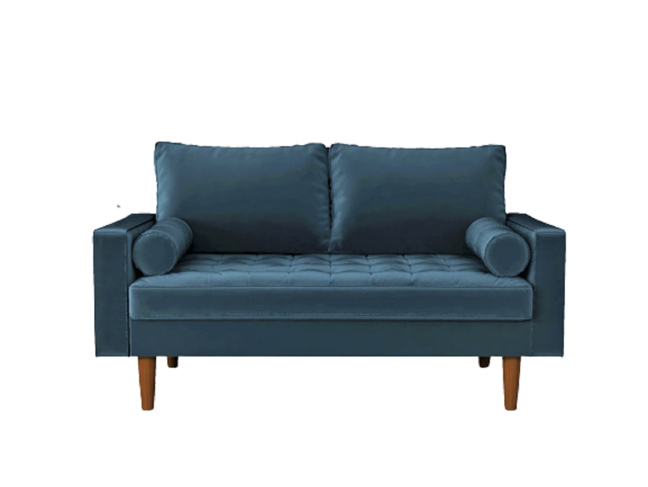Uspridefurniture Womble 58'' Velvet Square Arm Loveseat,Blue