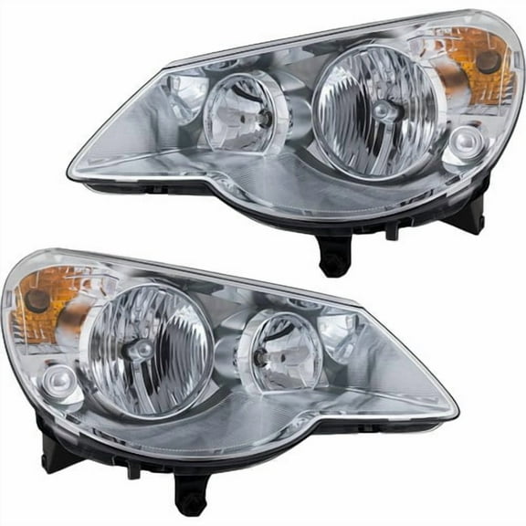 Headlight Assembly Set For 2007-2010 Chrysler Sebring Left and Right With Bulb