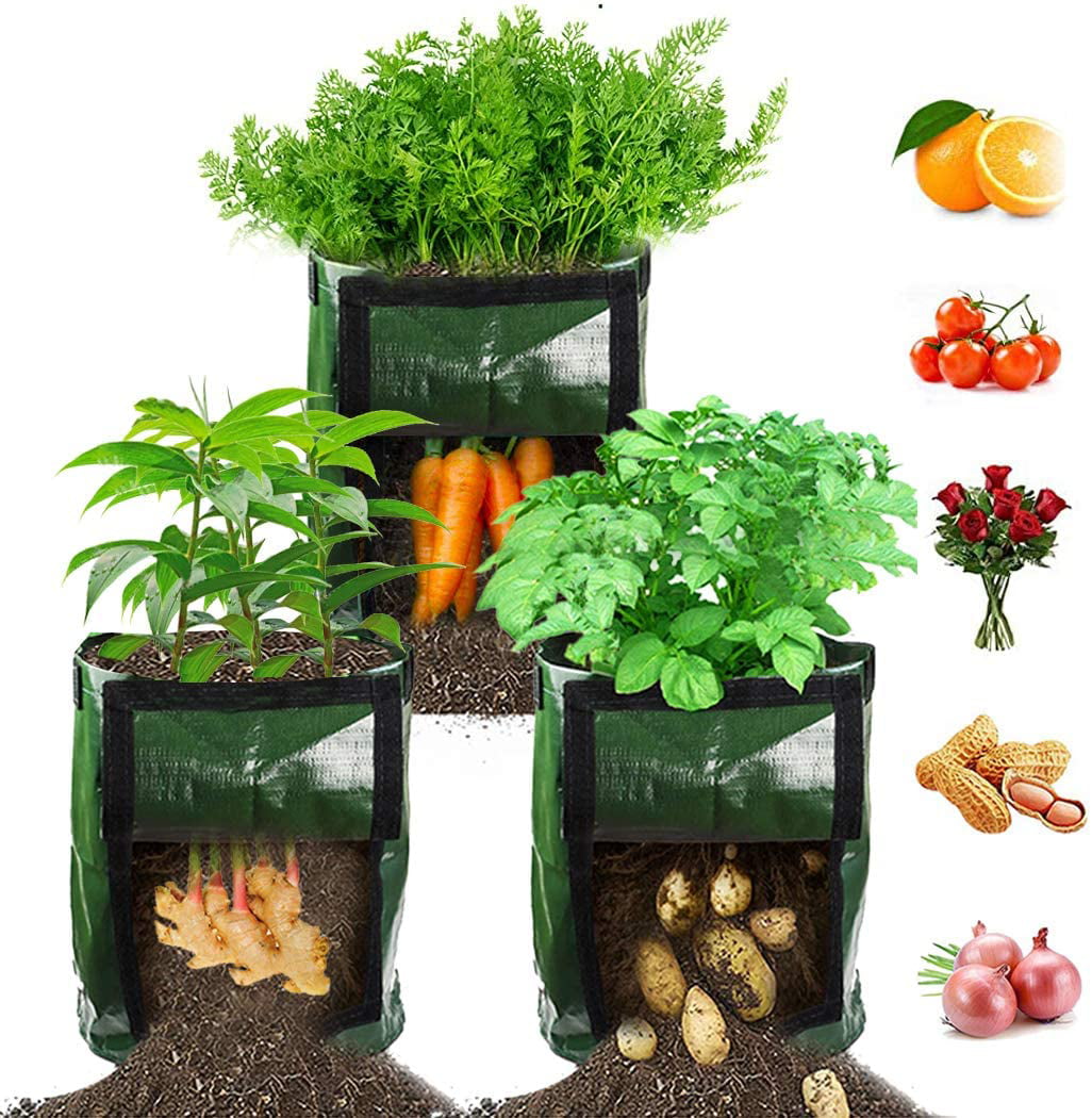 7 Gallon Vegetable Planting Bag Window Growing Bag Potato Cultivation 34 x 35cm 