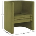 thumbnail image 4 of SAFAVIEH Eydis Modern Style Accent Chair, Olive Green Velvet, 4 of 13