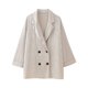 thumbnail image 1 of Willshela, conjunto de 2 piezas a la moda para mujer, chaqueta lisa con doble botonadura y pantalones Vintage de cintura elástica, conjuntos de pantalones elegantes para mujer, 1 of 2