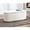 Oval- Fur White, variant on Kmax 45" Storage Bench Velvet Entryway Bench Upholstered Ottoman Bench with Wavy Top & Safty Hinge for Bedroom Living Room Hallway, Grey