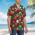 thumbnail image 3 of Balery Strawberry2 Camisas hawaianas de manga corta para hombre, camisas playeras de corte holgado, camisas de vacaciones con botones,XX-Large, 3 of 7