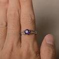 thumbnail image 3 of Natural Amethyst Rings Round Cut Purple Stone Rings Sterling Silver Ring February Birthstone Rings Solitaire Ring, 3 of 3