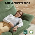 thumbnail image 6 of CHITOOMA 66" Futon Sofa Bed with Adjustable Backrest and 6-Level Armrests, Green Corduroy Convertible Futon Couch, Comfy Loveseat for Small Spaces, Apartment or Office, 6 of 11